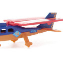 Avión deportivo de juguete fabricado en metal y plástico con detalles realistas.