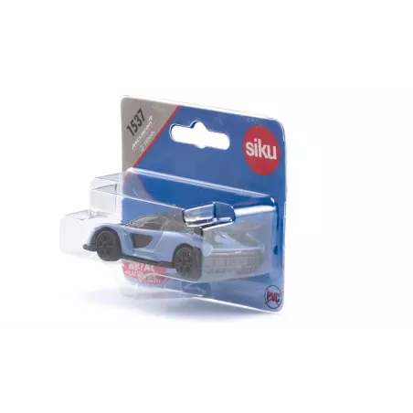 Coche de juguete McLaren Senna en miniatura de metal y plástico con detalles realistas.