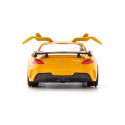 Coche de juguete Mercedes-Benz SLS AMG Black Series en miniatura de metal con puertas abatibles.