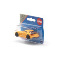 Coche de juguete Mercedes-Benz SLS AMG Black Series en miniatura de metal con puertas abatibles.