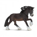 Figura de juguete del caballo semental Shire de Schleich pintada a mano.