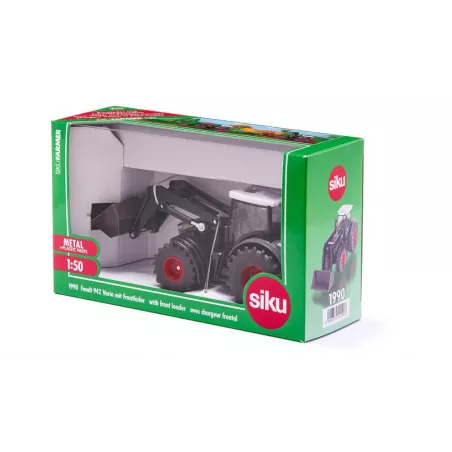 Tractor de juguete Fendt 942 Vario a escala 1:50 con pala frontal de metal y plástico.