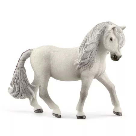Figura de juguete de yegua poni islandesa de Schleich con detalles realistas pintados a mano.
