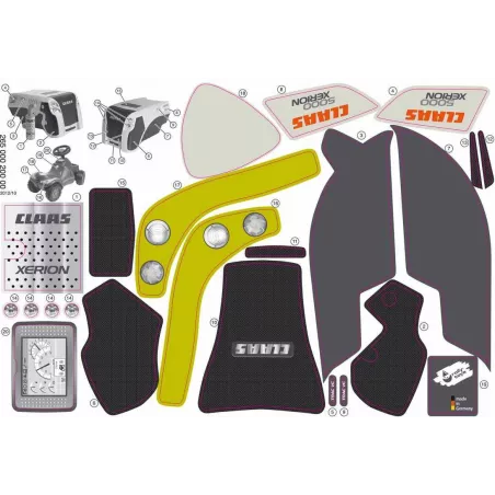 Kit de pegatinas oficiales para tractor de juguete Rolly Minitrac Claas Xerion
