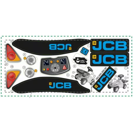 Set de adhesivos oficiales para renovar el juguete volquete Minitrac JCB