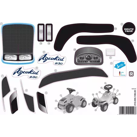 Pegatina de repuesto Minitrac Deutz para tractor infantil Rolly Toys