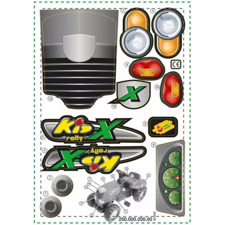 Set de pegatinas oficiales de repuesto para tractor infantil rollyKid-X.