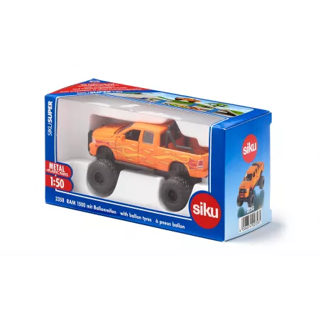 Camioneta de juguete RAM 1500 escala 1:50 con llantas de globo y puertas operables