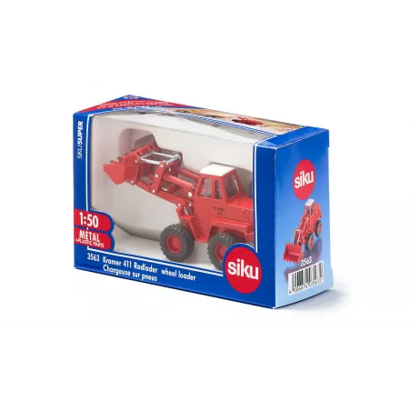 Cargadora de ruedas Kramer 411 a escala 1:50 en miniatura de metal y plástico.