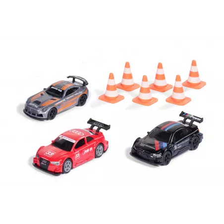 Set de regalo de coches de carrera de juguete en metal y plástico resistente