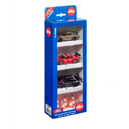 Set de regalo de coches de carrera de juguete en metal y plástico resistente