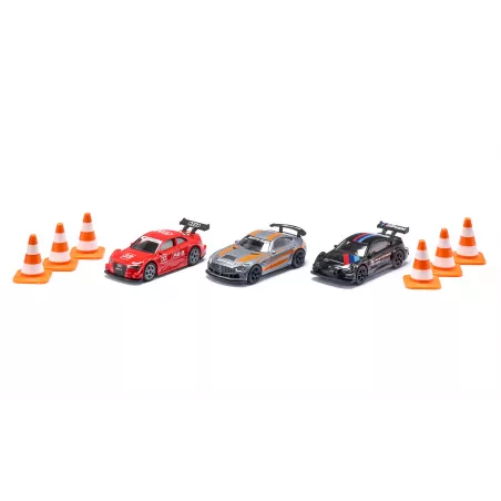 Set de regalo de coches de carrera de juguete en metal y plástico resistente