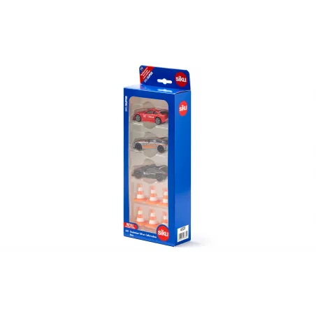 Set de regalo de coches de carrera de juguete en metal y plástico resistente