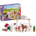 Set Schleich Horse Club de caballos invitados de Hannah, yegua Appaloosa, potrillo y perra Ruby con accesorios
