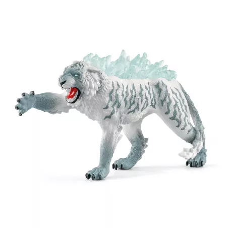 Tigre de hielo de Schleich con armadura de cristales gélidos de Eldrador.