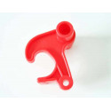 Gancho de bloqueo rojo Rolly Toys de plástico resistente para remolques de tractores infantiles.