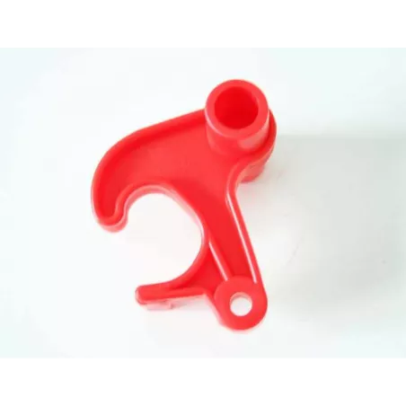 Gancho de bloqueo rojo Rolly Toys de plástico resistente para remolques de tractores infantiles.