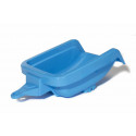 Remolque cuenco RollyKid azul de juguete para tractores infantiles, ideal para transportar arena en el jardín.