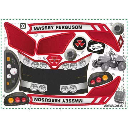 Set de pegatinas oficiales RollyKids Massey Ferguson para tractor de pedales infantil