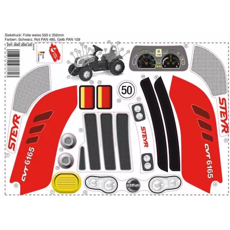 Set de adhesivos oficiales para tractor infantil rollyKid Steyr 6165 CVT