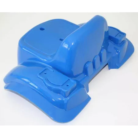 Guardabarros azul de plástico resistente para tractor de pedales rollyKid