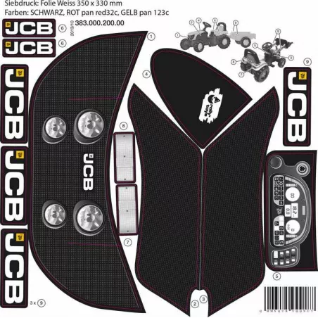 Calcomanía JCB Kid | Lámina adhesiva branding maquinaria