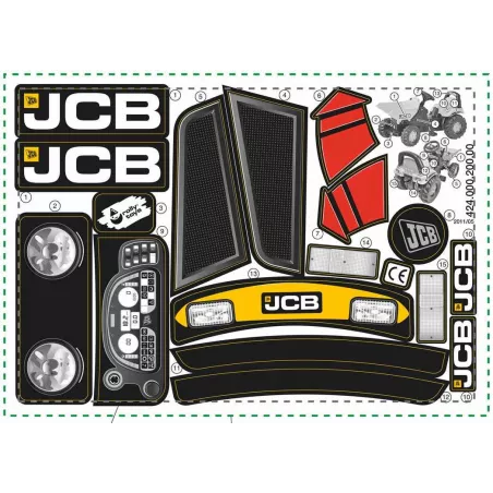 Kit de adhesivos oficiales para renovar el dumper de juguete JCB