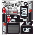 Set de pegatinas resistentes RollyKid Cat para personalizar tractores de pedales infantiles.