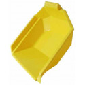 Cuenco volquete amarillo Rolly Toys para tractor de juguete, ideal para transportar arena y jugar al aire libre.