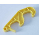 Anzuelo doble colza amarillo para tractores de pedales Rolly Toys, accesorio para acoplar remolques.