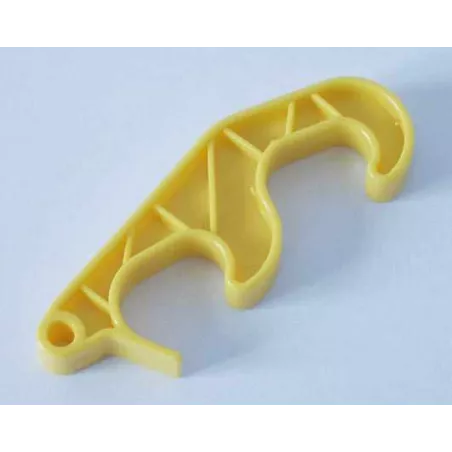 Anzuelo doble colza amarillo para tractores de pedales Rolly Toys, accesorio para acoplar remolques.