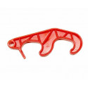 Gancho doble rojo de repuesto para remolques de juguete Rolly Toys, fabricado en plástico resistente.