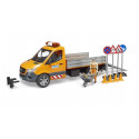 Camión de juguete Mercedes Benz Sprinter municipal BRUDER escala 1:16 con conductor y accesorios de obras públicas