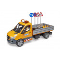 Camión de juguete Mercedes Benz Sprinter municipal BRUDER escala 1:16 con conductor y accesorios de obras públicas