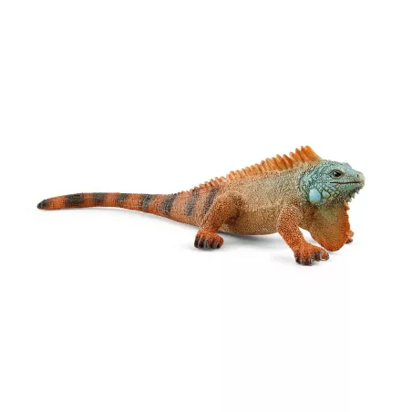 Figura de juguete de iguana Schleich pintada a mano con detalles realistas para niños.