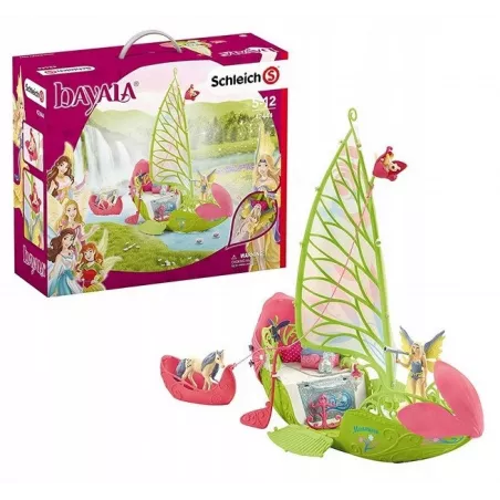 Barco de flores mágico de Sera de Schleich Bayala con unicornio y ardilla voladora.
