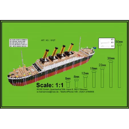 Maqueta metálica detallada del barco Titanic de 68 cm y 1871 piezas para modelismo y colección.