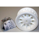 Llanta de plástico blanca de repuesto original Rolly Toys para vehículos de juguete infantiles.