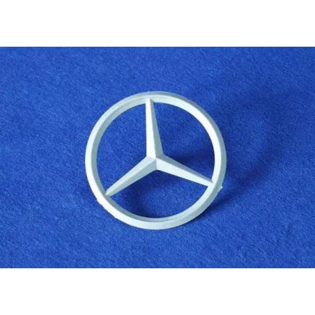 Estrella plateada de Mercedes para coche de pedales Rolly Toys, recambio oficial de plástico resistente.