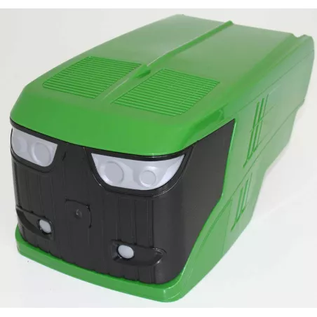 Capó de repuesto verde para tractor de juguete John Deere 6210R en plástico resistente.
