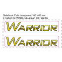 Pegatina Warrior de alta resistencia para personalizar tractores de pedales Rolly Toys.