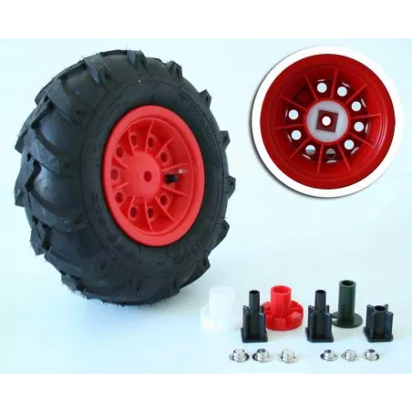 Rueda neumática de repuesto original de 6 pulgadas 310-95 derecha para tractor de pedales Rolly Toys.