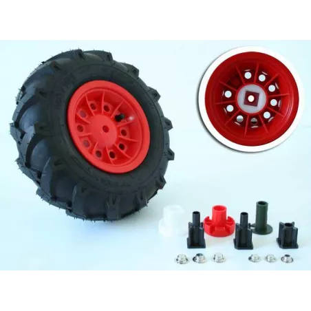 Rueda neumática izquierda de 6 pulgadas 310-95 para tractor de pedales Rolly Toys.