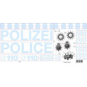 Set de pegatinas oficiales de policía Rolly Toys para personalizar coches y tractores de pedales infantiles.