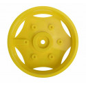Cubre ruedas amarillo original para rueda trasera de tractor de pedales X-Trac Premium.
