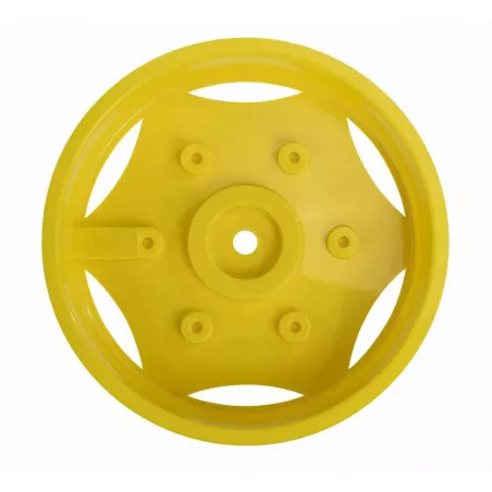 Cubre ruedas amarillo original para rueda trasera de tractor de pedales X-Trac Premium.