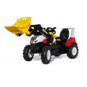 Tractor de pedales infantil Steyr 6300 Terrus CVT con pala cargadora delantera para niños de 3 a 8 años.
