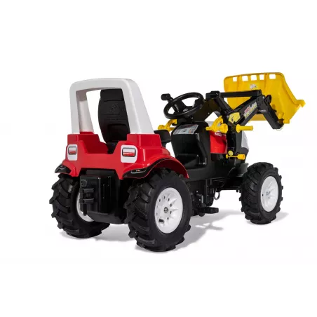 Tractor de pedales infantil Steyr 6300 Terrus CVT con pala cargadora delantera para niños de 3 a 8 años.
