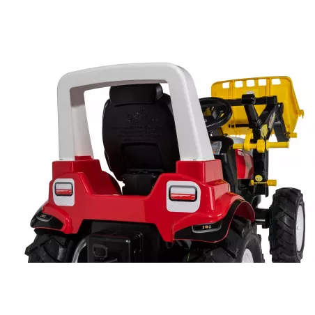 Tractor de pedales infantil Steyr 6300 Terrus CVT con pala cargadora delantera para niños de 3 a 8 años.
