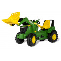 Tractor de pedales John Deere 7310R de Rolly Toys con cargador frontal para niños de 3 a 8 años.